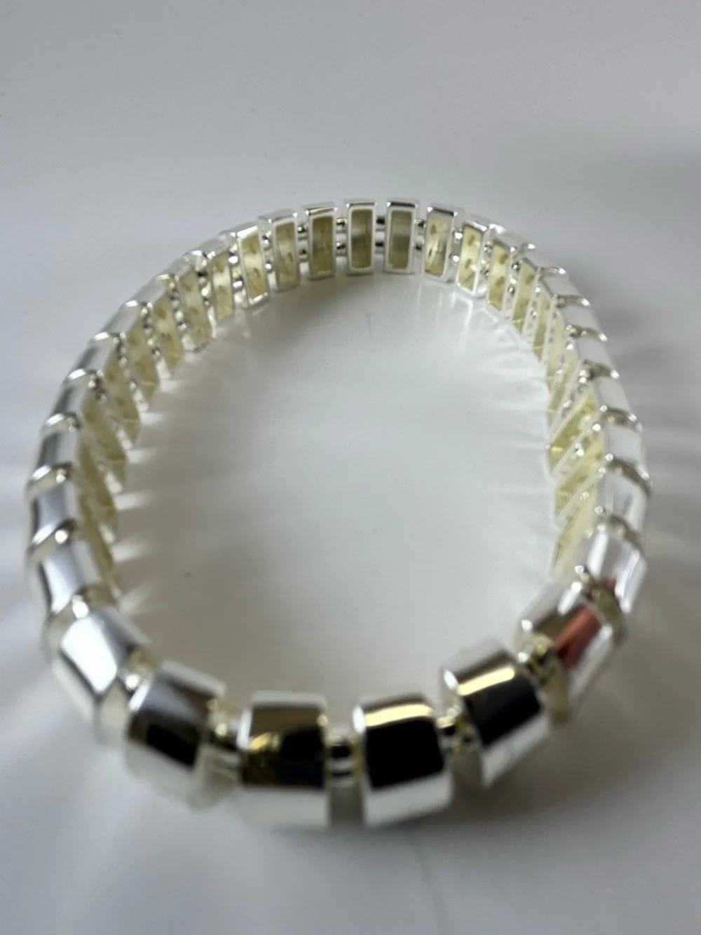 And Now This - Silver Box-Link Stretch Bracelet - Women Jewelry